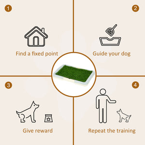Puppy Training Pad, Indoor Portable Puppy Pad, with Artificial Grass, Grid, Panel, Tray, 18.3" x 13.4"