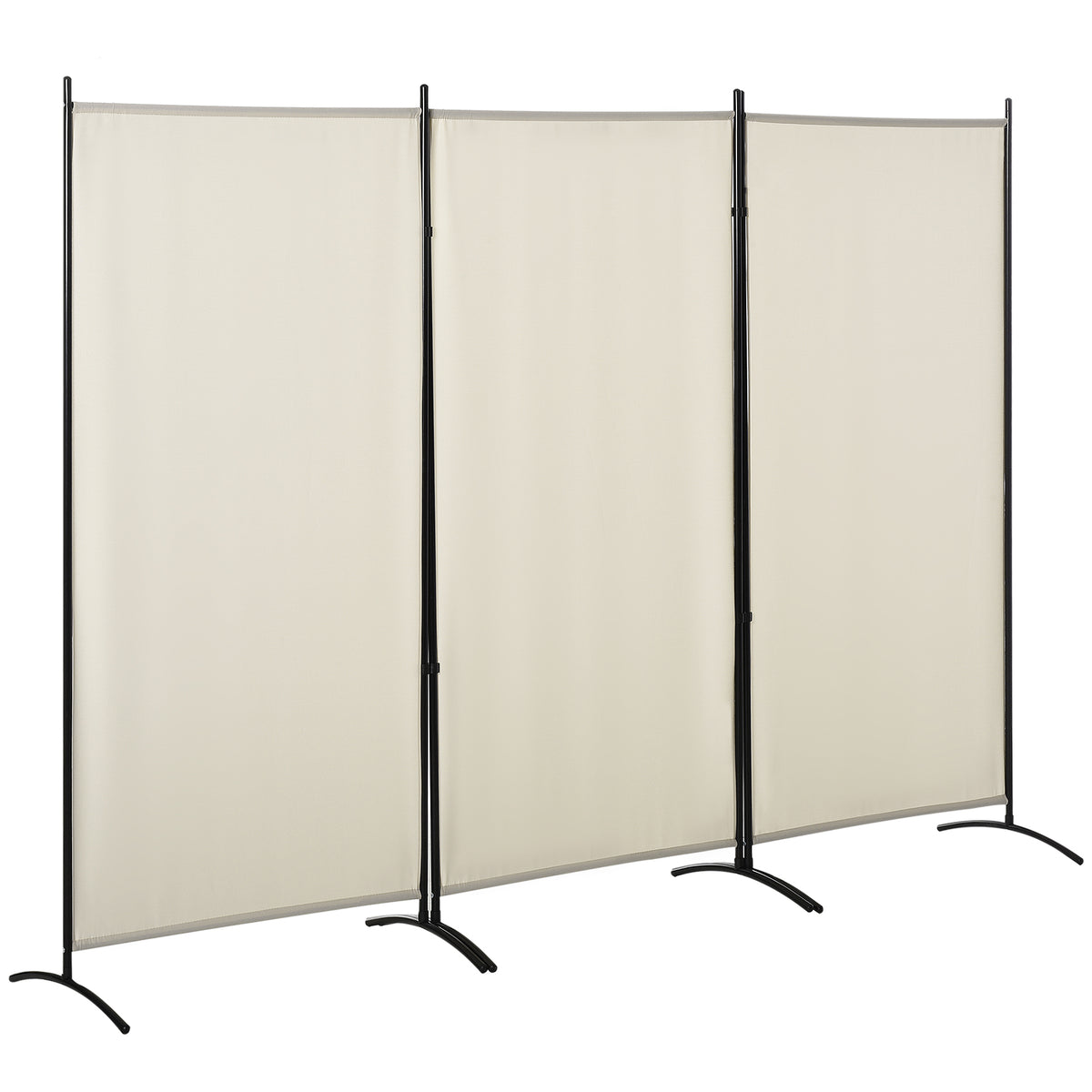 6' 3 Panel Room Divider, Double Hinged Folding Wall Divider, Indoor Privacy Screen for Home Office, Black – view 2