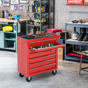 Rolling Tool Chest, 7-Drawer Lockable Tool Cabinet with 4 Wheels, Handle – view 7