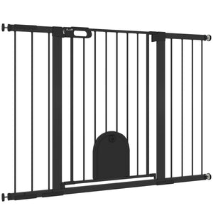 30"-52" Extra Wide Pet Gate Barrier with Small Door, 30"H Dog Gate with Safety Gate Barrier – view 5
