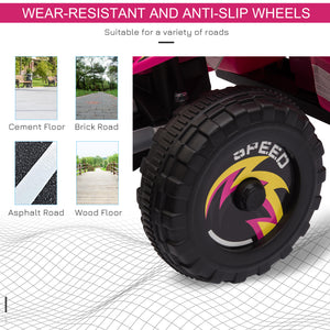 Aosom Kids Ride on ATV, 6V Battery Powered Quad Car with Forward, Reverse Switch, for Boys Girls 18-36 Months