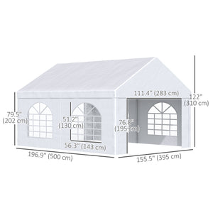 16.5' x 13' Outdoor Tents for Parties, Event Tent with Sides, 4 Windows and 2 Doors, White