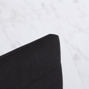 Modern Dining Chairs High Back Upholstered Linen Fabric with Metal Legs for Kitchen Black