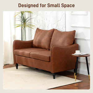 55" Loveseat Sofa, Small 2 Seater Couch with Solid Wood Legs – view 5