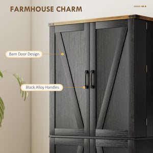 72" Kitchen Pantry Cabinet, Farmhouse Storage Cabinet with 4 Doors, Drawer – view 5