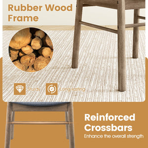 Fabric Upholstered Kitchen Armless Dining Chairs with Rubber Wood Frame Set of 4-Oak view 7