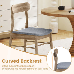 Fabric Upholstered Kitchen Armless Dining Chairs with Rubber Wood Frame Set of 4-Oak view 8