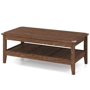 Farmhouse Coffee Table Rustic Cocktail Center Table with Thickened Tabletop-Walnut view 5