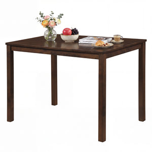 Farmhouse Kitchen Table for 4 with Solid Rubber Wood Frame for Dining Room-Brown view 3