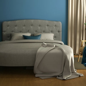Faux Linen Headboard with Adjustable Heights-Light Gray view 3