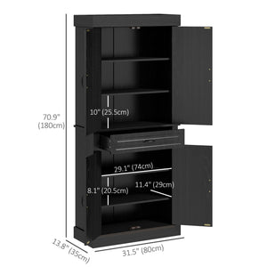 71" Freestanding Kitchen Pantry with 4 Doors and 2 Cabinets, Tall Storage Cabinet for Kitchen – view 2