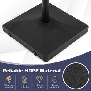 Fillable Umbrella Base 90 LBS Heavy Duty with 2 Wheels-Black view 7