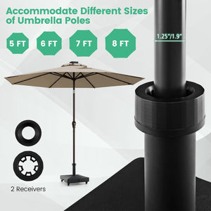 Fillable Umbrella Base Stand with Lockable Universal Wheels view 6