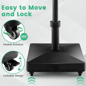 Fillable Umbrella Base Stand with Lockable Universal Wheels view 7