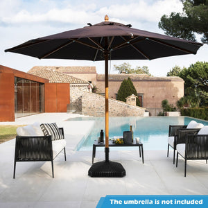 Fillable Umbrella Base with Shell Texture and 3 Coupler Sizes-Black view 2