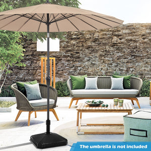 Fillable Umbrella Base with Shell Texture and 3 Coupler Sizes-Black view 3