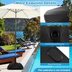 Fillable Umbrella Base with Shell Texture and 3 Coupler Sizes-Black view 7