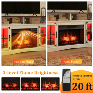 Fireplace TV Stand with Remote Controls and Thermostat for TVs Up to 50 Inch-White view 7