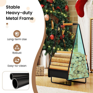 Firewood Storage Rack Heavy-duty Metal Log Holder with Handle and Square Rack view 8