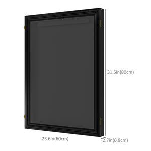Set of 3 Jersey Display Frame Case, Acrylic Sports Shirt Shadow Box for Basketball Football Baseball, 23.5" x 31.5", Black