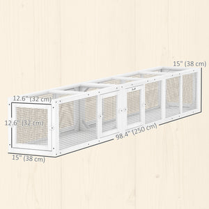 Cat Tunnel, Outdoor Cat Enclosure with Combinable Design, 8 Doors, 98" Kitty Toys for House, Window, Cage – view 9