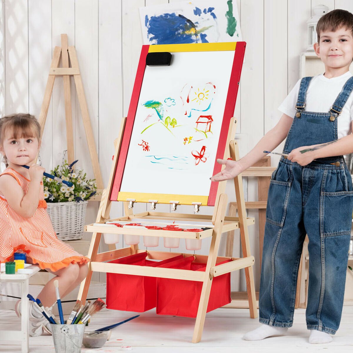 Flip-Over Double-Sided Kids Art Easel view 2