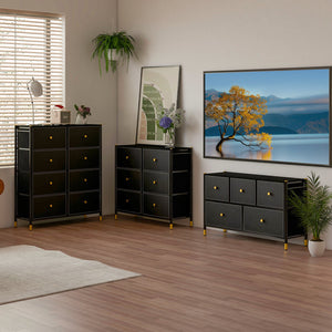 Floor Dresser Storage Organizer with 5/6/8 Drawers with Fabric Bins and Metal Frame-8-Drawer view 3
