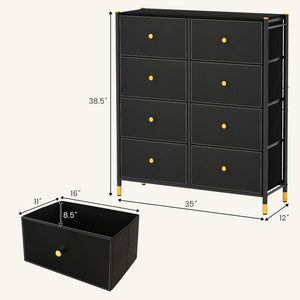 Floor Dresser Storage Organizer with 5/6/8 Drawers with Fabric Bins and Metal Frame-8-Drawer view 5