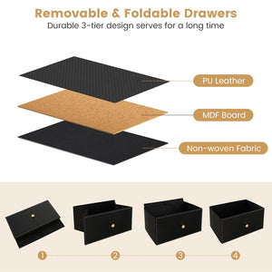 Floor Dresser Storage Organizer with 5/6/8 Drawers with Fabric Bins and Metal Frame-8-Drawer view 9