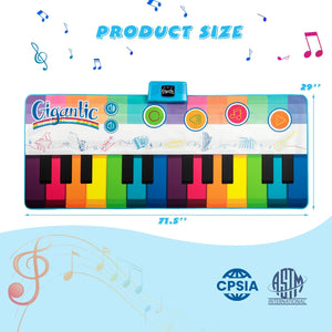 Floor Piano Dance Mat for Kids Musical Playmat with 8 Instrument Sounds view 5