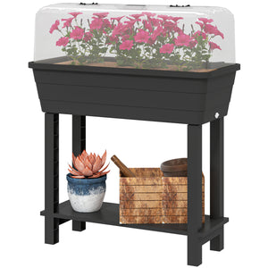 41L Self Watering Raised Garden Bed w/ Ventilation Transparent Lid Greenhouse
