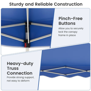 Foldable 10 X 10 Feet Pop up Canopy Tent with Wheeled Bag-Blue view 8