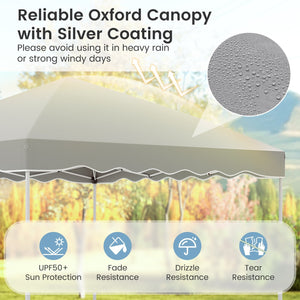 Foldable 10 X 10 Feet Pop up Canopy Tent with Wheeled Bag-Gray view 7