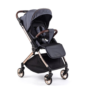 Foldable Baby Stroller with Reversible Handle-Gray view 3