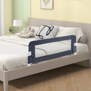 Foldable Bed Rail Swing Down Baby Bed Guard Rail-Gray view 5