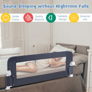 Foldable Bed Rail Swing Down Baby Bed Guard Rail-Gray view 9