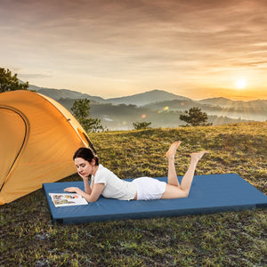 Foldable Camping Mattress with High density foam Cushion and Anti-slip Bottom-Navy view 6