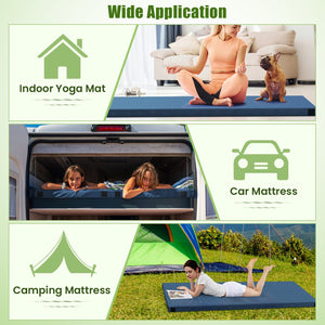 Foldable Camping Mattress with High density foam Cushion and Anti-slip Bottom-Navy view 9