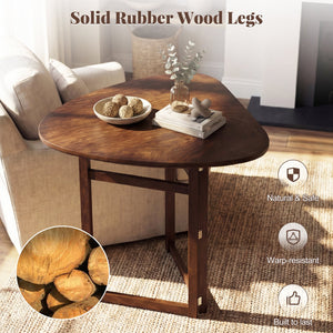 Foldable Dining Table 31.5 inches Triangular Small Kitchen Table for 2-Walnut view 8
