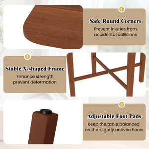 Foldable Dining Table for 2-4 People with Rubber Wood Legs for Small Space-Walnut view 8