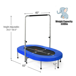 2-Person Foldable Mini Kids Fitness Rebounder Trampoline-Blue view 4