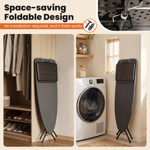 Foldable Full Size Ironing Board with Collapsible Iron Rest for Laundry Room view 9