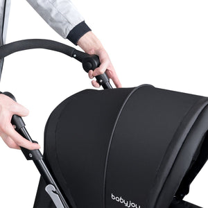 Foldable Lightweight Front Back Seats Double Baby Stroller-Black view 9