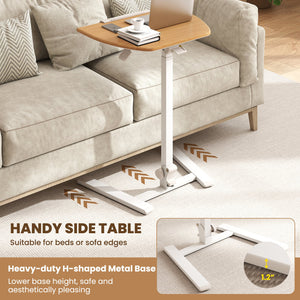 Foldable Mobile Standing Desk Rolling Laptop Desk with Wheels-Natural view 7