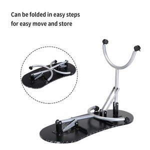 Foldable Portable Manicure Table with Drawer Casters and Cushion-Black view 8