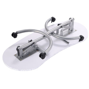 Foldable Portable Manicure Table with Drawer Casters and Cushion-White view 3
