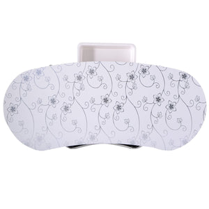 Foldable Portable Manicure Table with Drawer Casters and Cushion-White view 5