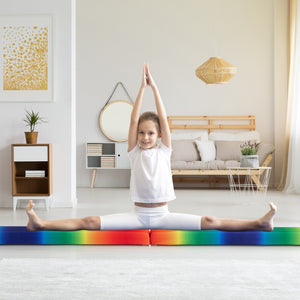 Folding Balance Beam with Solid Wood Base and Anti-slip Bottom-Multicolor view 3