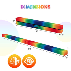 Folding Balance Beam with Solid Wood Base and Anti-slip Bottom-Multicolor view 5