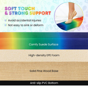 Folding Balance Beam with Solid Wood Base and Anti-slip Bottom-Multicolor view 7